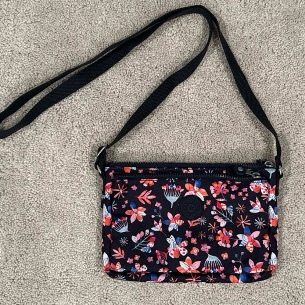 Kipling Black Floral Crossbody Bag